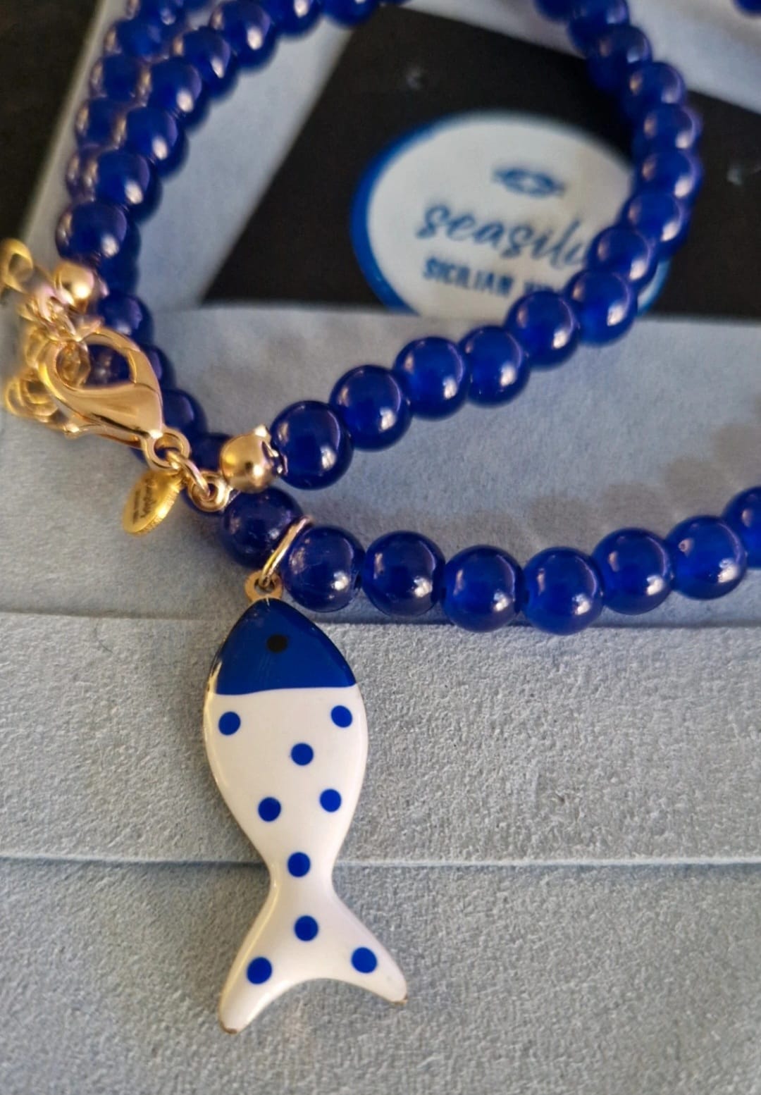 COLLANA BEADS BLU