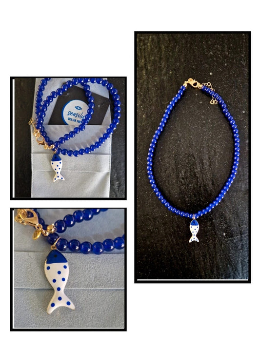 COLLANA BEADS BLU