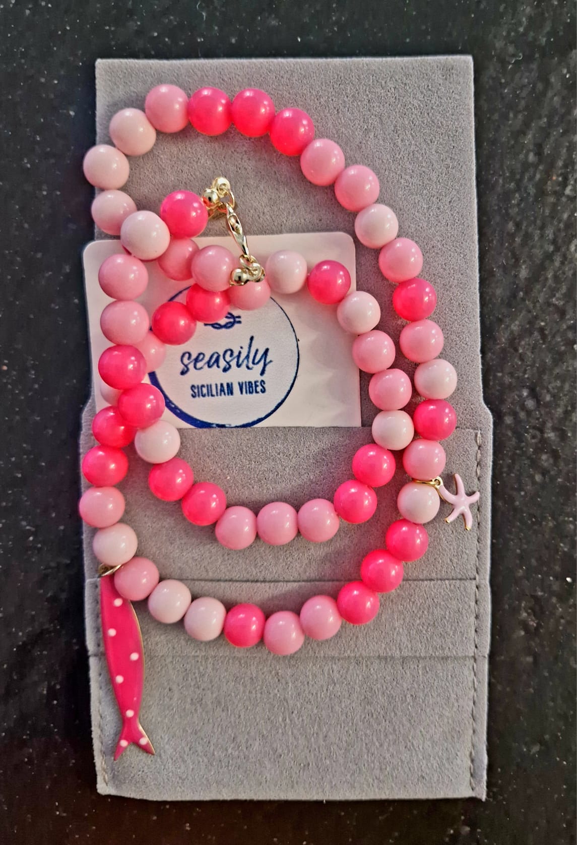 COLLANA BEADS PINK