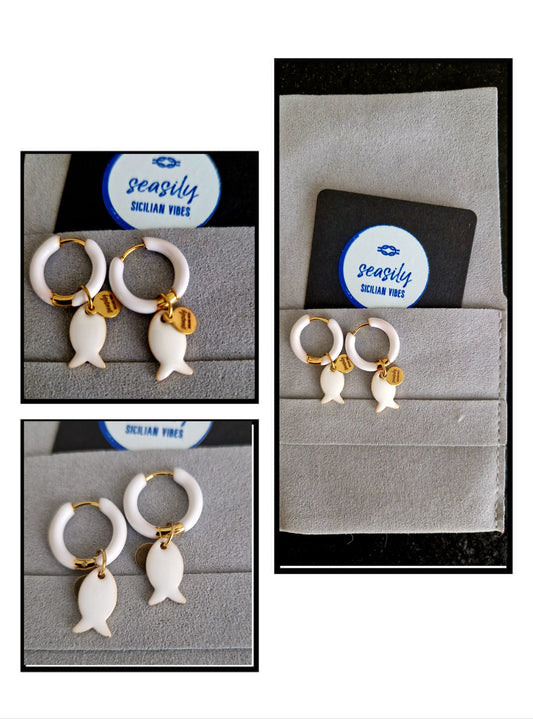 ORECCHINI CIRCLE WHITE